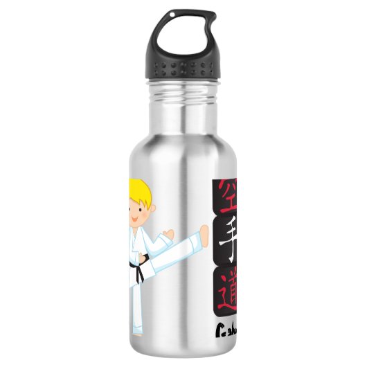 Gepersonaliseerd Karate Girl Waterfles (Voorkant)