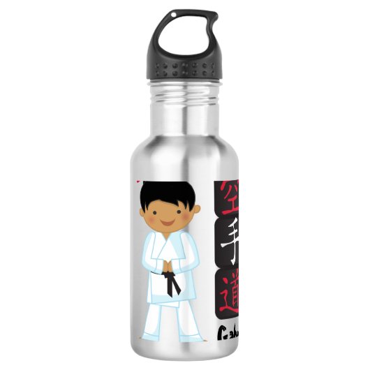 Gepersonaliseerd Karate Girl Waterfles (Voorkant)