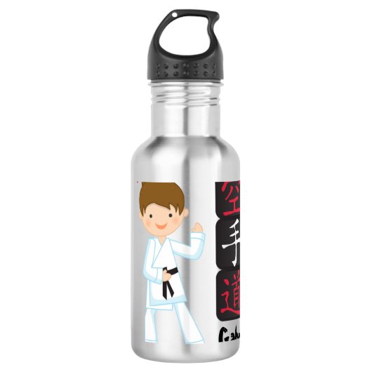 Gepersonaliseerd Karate Girl Waterfles (Voorkant)