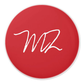 Gepersonaliseerd kardinaal rood keramische knop