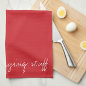 Gepersonaliseerd kardinaal rood theedoek (Quarter Fold)