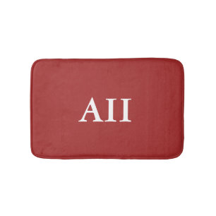 Gepersonaliseerd Kastanjebruin Monogram Badmat