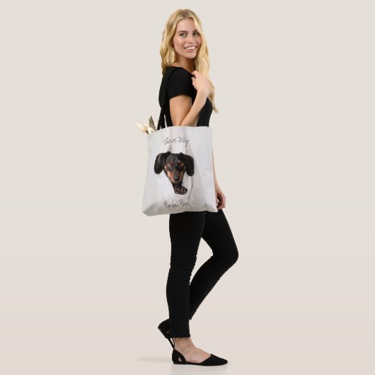 Gepersonaliseerd kat kat kat Canvas tas (Op model)