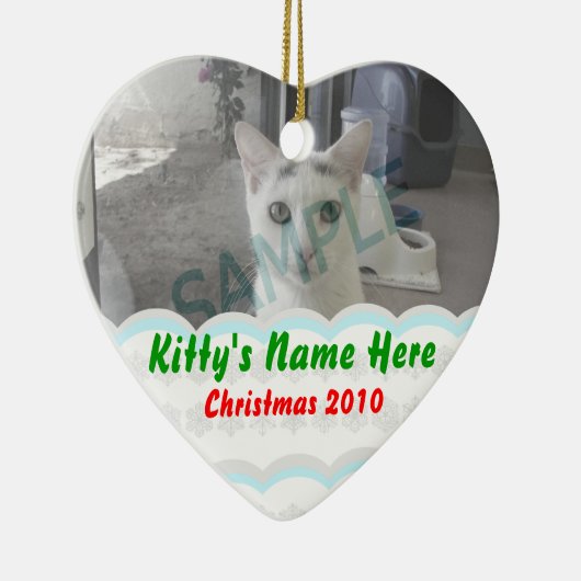 Gepersonaliseerd Kat Ornament (Rechts)