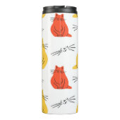 Gepersonaliseerd kattenpatroon Oranje geel Thermosbeker (Achterkant)