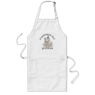 Gepersonaliseerd kattevoetganger Apron Lang Schort