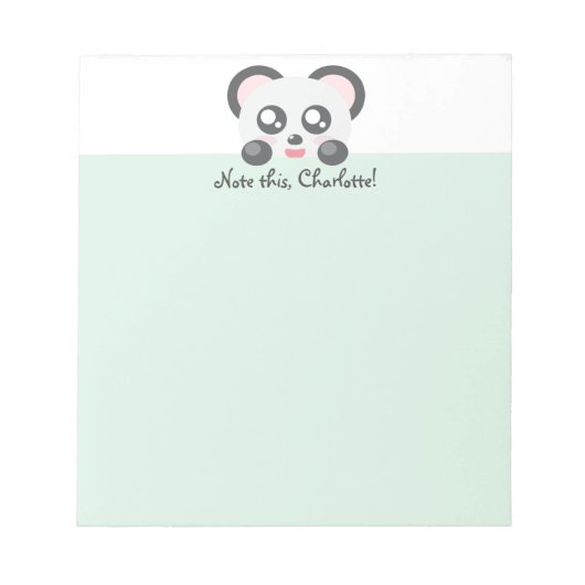 Gepersonaliseerd Kawaii Animal - Panda Notitieblok (Voorkant)