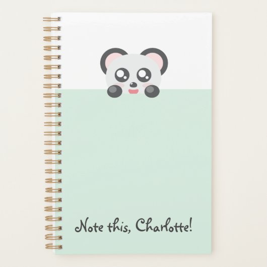 Gepersonaliseerd Kawaii Animal - Panda Planner (Voorkant)