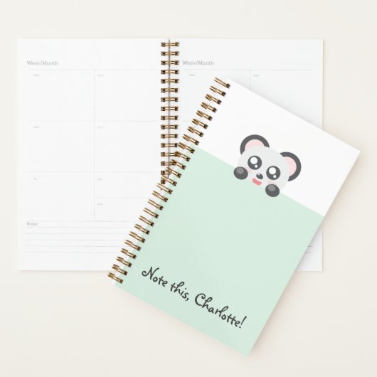 Gepersonaliseerd Kawaii Animal - Panda Planner (Display)