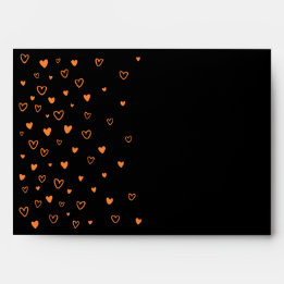 Gepersonaliseerd Kawaii Cute Halloween Oranje hart Envelop