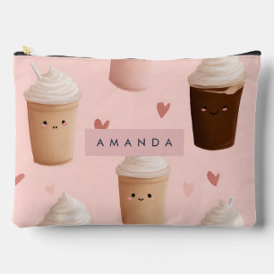 Gepersonaliseerd Kawaii Iced Coffee Pattern Etui