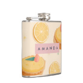 Gepersonaliseerd Kawaii Lemon Tart Patroon Heupfles (Rechts)