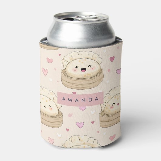 Gepersonaliseerd Kawaii Pastel Dumpling Patroon Blikjeskoeler (Blikje Voorkant)