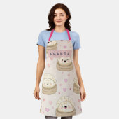 Gepersonaliseerd Kawaii Pastel Dumpling Patroon Schort (Gedragen)