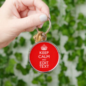 Gepersonaliseerd Keep Calm And Heb Je Tekst op Roo Sleutelhanger (Hand)