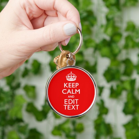 Gepersonaliseerd Keep Calm And Heb Je Tekst op Roo Sleutelhanger (Hand)
