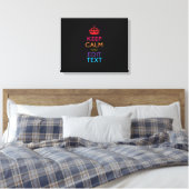 Gepersonaliseerd KEEP CALM Jouw tekst Multicolored Canvas Afdruk (Insitu (Slaapkamer))