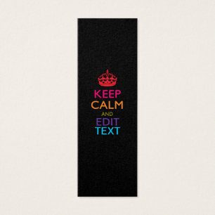 Gepersonaliseerd KEEP CALM Jouw tekst Multicolored Mini Visitekaartjes