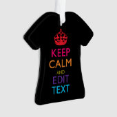 Gepersonaliseerd KEEP CALM Jouw tekst Multicolored Ornament (voorkant)