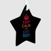 Gepersonaliseerd KEEP CALM Jouw tekst Multicolored Ornament (voorkant)