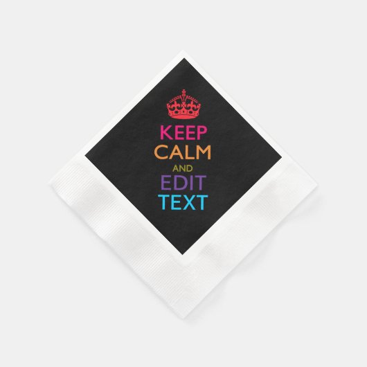 Gepersonaliseerd KEEP CALM Jouw tekst Multicolored Servet (Hoek)