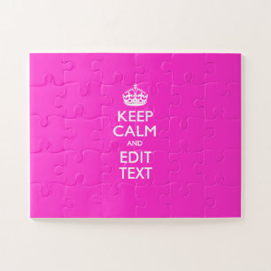 Gepersonaliseerd "Keep Calm Princess Pink Decor" Legpuzzel
