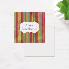 Gepersonaliseerd Kenteken over Kleurrijke Strepen Vierkante Visitekaartjes