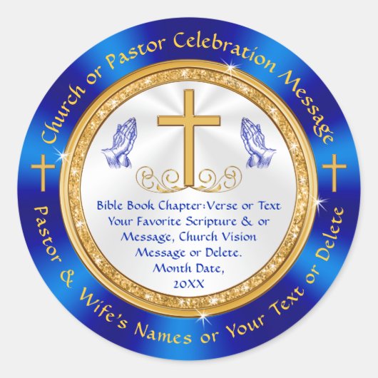 Gepersonaliseerd, kerkelijke Stickers, gunsten, en Ronde Sticker (Voorkant)