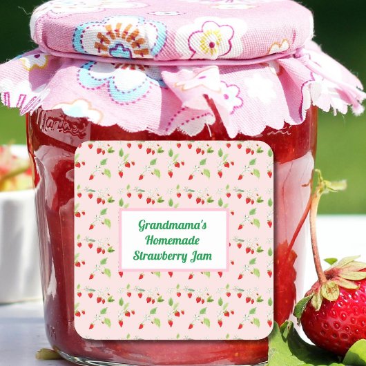 Gepersonaliseerd kersenbloesem patronen jam vierkante sticker