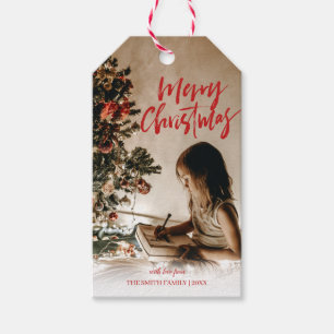 Gepersonaliseerd kerst Fotocadeau toevoegen T Cadeaulabel