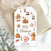 Gepersonaliseerd kerst Label met kerst koekjes Cadeaulabel