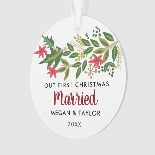 Gepersonaliseerd Kerst Ornament Eerste Kerst Mis (voorkant)