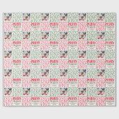 Gepersonaliseerd kerst Puppy Afbeelding Funny Dog Cadeaupapier (Vlak)