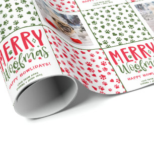 Gepersonaliseerd kerst Puppy Afbeelding Funny Dog  Cadeaupapier