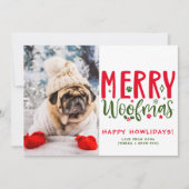 Gepersonaliseerd kerst Puppy Afbeelding Funny Dog  Feestdagenkaart (Voorkant)