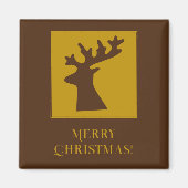 Gepersonaliseerd kerst rendier hoofd brons goud magneet (Voorkant)