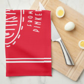 Gepersonaliseerd Kerst rood wit Theedoek (Quarter Fold)