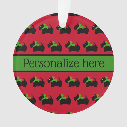 Gepersonaliseerd kerst Scottie Dog Ornament (voorkant)