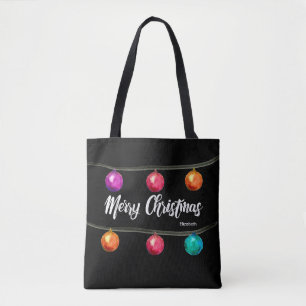 Gepersonaliseerd, Kerst, Waterverf ballen Tote Bag