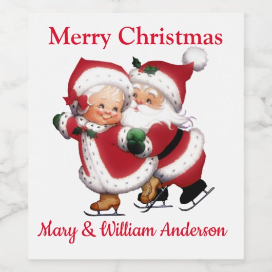 Gepersonaliseerd kerst wijn etiket (Enkel label)