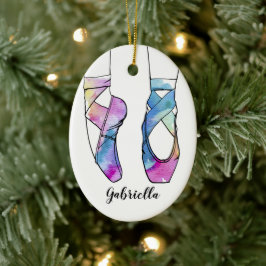 Gepersonaliseerd kerstballet keramisch ornament