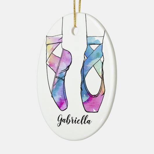 Gepersonaliseerd kerstballet keramisch ornament (Links)