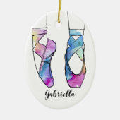 Gepersonaliseerd kerstballet keramisch ornament (Voorkant)