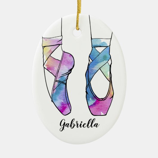 Gepersonaliseerd kerstballet keramisch ornament (Voorkant)