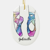 Gepersonaliseerd kerstballet keramisch ornament (Achterkant)