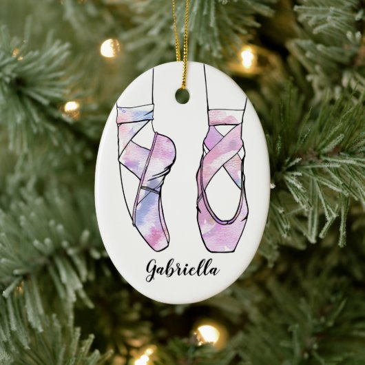 Gepersonaliseerd kerstballet keramisch ornament (Boom)
