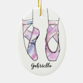 Gepersonaliseerd kerstballet keramisch ornament (Achterkant)