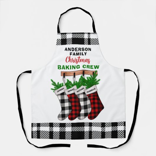 Gepersonaliseerd kerstbankpersoneel voor de spelde schort (Voorkant)