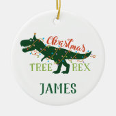 Gepersonaliseerd kerstboomrex-Ornament Keramisch Ornament (Voorkant)