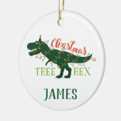 Gepersonaliseerd kerstboomrex-Ornament Keramisch Ornament (Links)
